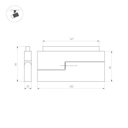 Трековый светодиодный светильник для магнитного шинопровода Arlight MAG-ORIENT-FLAT-FOLD-S230-12W Warm3000 034664(1)