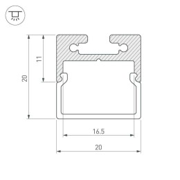 Рассеиватель Arlight SL-LINE-2011-2000 Square OPAL 019258