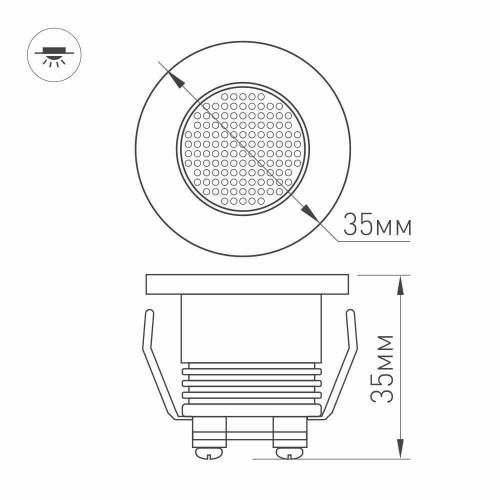 Мебельный светодиодный светильник Arlight LTM-R35WH 1W White 30deg 020751