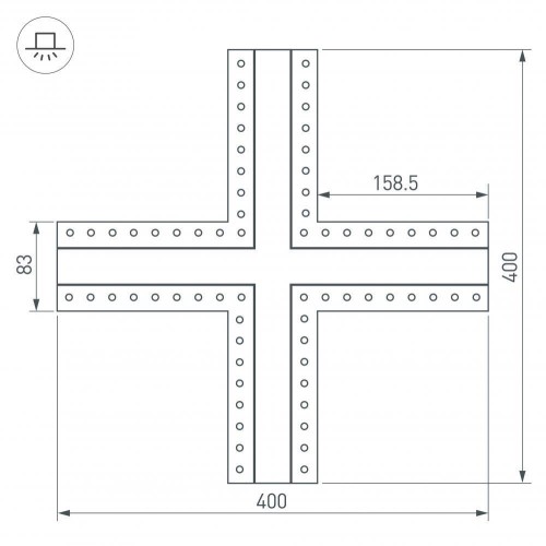 Коннектор X-образный Arlight SL-Linia32-Fantom 030099