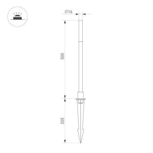 Ландшафтный светодиодный светильник Arlight KT-Canna-L500-1W Warm3000 034161