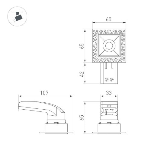 Встраиваемый светодиодный светильник Arlight MS-Rialto-Trimless-S40x40-9W Day4000 044687