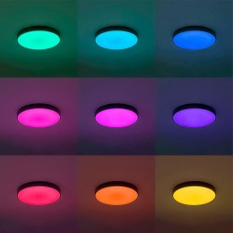 Потолочный светодиодный светильник с пультом ДУ Citilux Купер RGB Черный CL72495G1