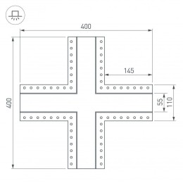 Коннектор X-образный Arlight SL-Linia55-Fantom 030134