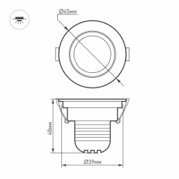Мебельный светодиодный светильник Arlight LTM-R45WH 3W Warm White 30deg 015398