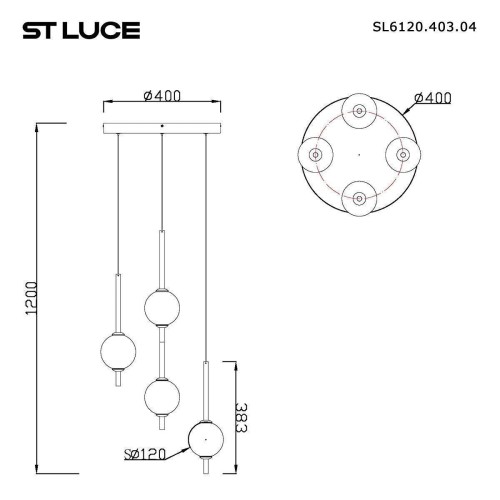 Подвесная светодиодная люстра ST Luce Peek SL6120.403.04